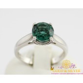 Серебряное кольцо Адриатика зеленый кварц 1354/1р